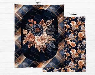 Copper and Cashmere Floral Blanket Panel